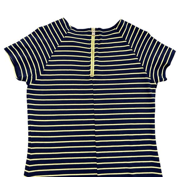 STS Sail to Sable Navy and Chartreuse Striped Short Sleeve Dress S - Picture 5 of 5